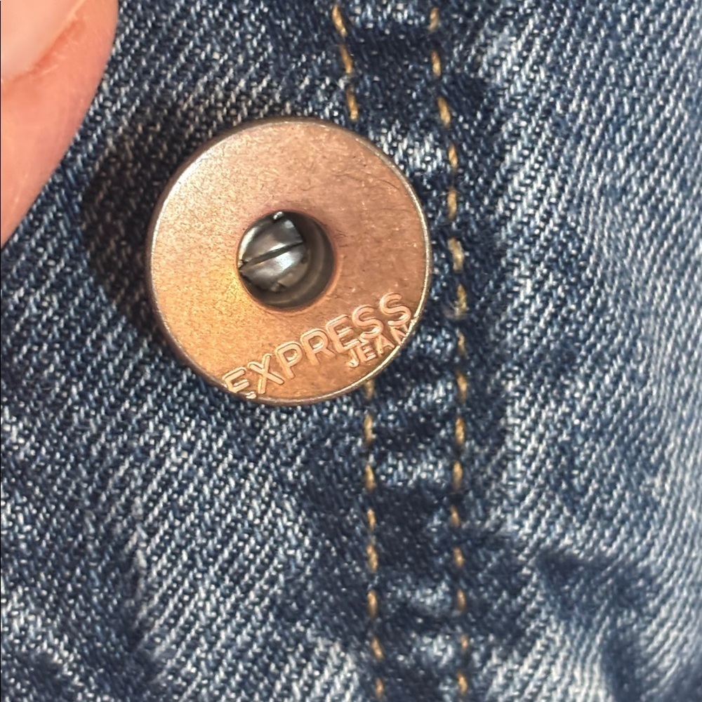 Express Blue Denim Vest, Jean, Small - Picture 5 of 9
